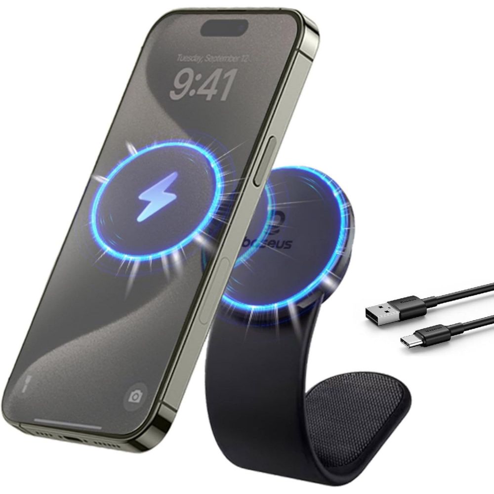 Автотримач для телефона з БЗП Baseus C02 Pro Series Magnetic Wireless Charging Car Mount Cluster Black