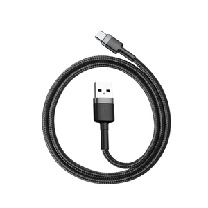 Кабель Baseus Cafule Cable USB For Type-C 3A 0.5m Gray+Black