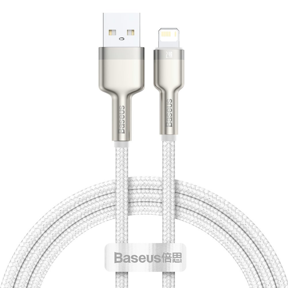 Lightning кабель Baseus Cafule Series Metal Data Cable 2.4A 1m (CALJK-A02) белый