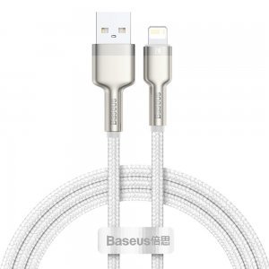 Lightning кабель Baseus Cafule Series Metal Data Cable 2.4A 1m (CALJK-A02) белый