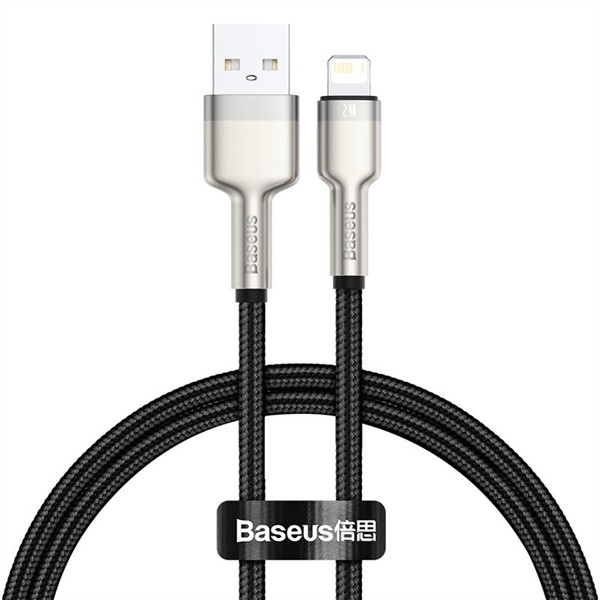 Кабель Baseus Cafule Series Metal Data Cable USB to IP 2.4A 0.25m Black