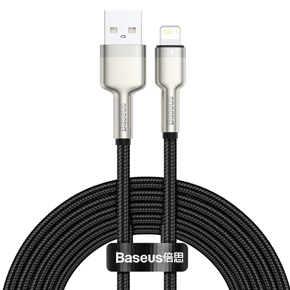 Lightning кабель Baseus Cafule Series Metal Data Cable 2.4A 2m (CALJK-B01) чёрный