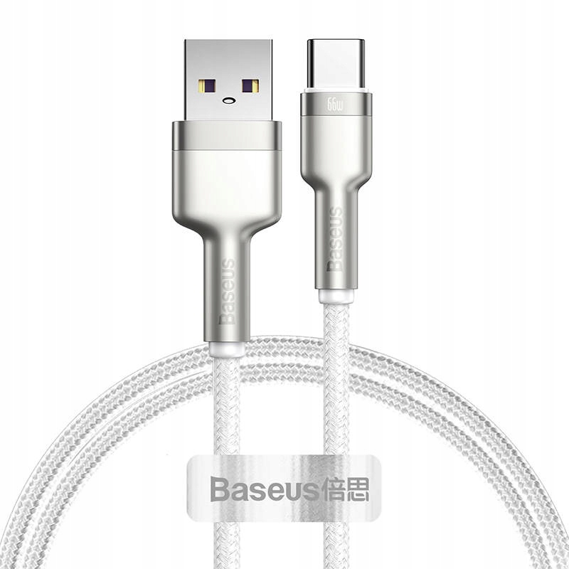 Кабель Baseus Cafule Series Metal Data Cable USB to Type-C 66W 1m White