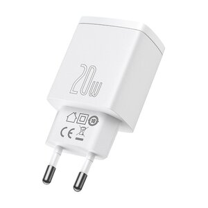 Мережевий зарядний пристрій Baseus Compact Quick Charger U+C 20W EU White