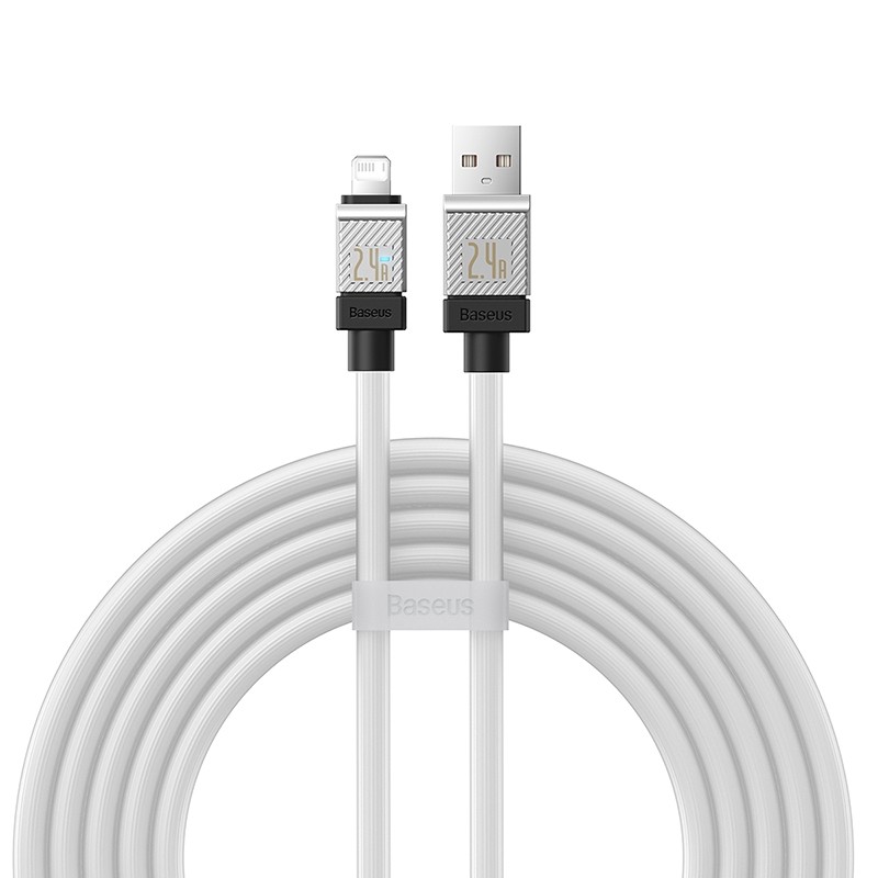 Кабель Baseus CoolPlay Series Fast Charging Cable USB to iP 2.4A 2m White