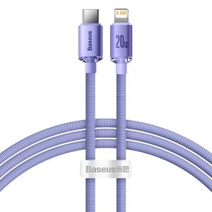 Кабель Baseus Crystal Shine Series Fast Charging Data Cable Type-C to iP 20W 1.2m Purple