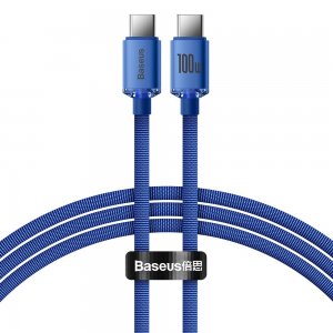 Кабель Baseus Crystal Shine Series Fast Charging Data Cable Type-C to Type-C 100W 1.2m Blue