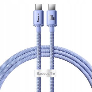 Кабель Baseus Crystal Shine Series Fast Charging Data Cable Type-C to Type-C 100W 1.2m Purple