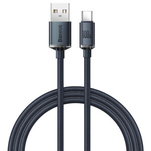 Кабель Baseus Crystal Shine Series Fast Charging Data Cable USB to Type-C 100W 1.2m Black