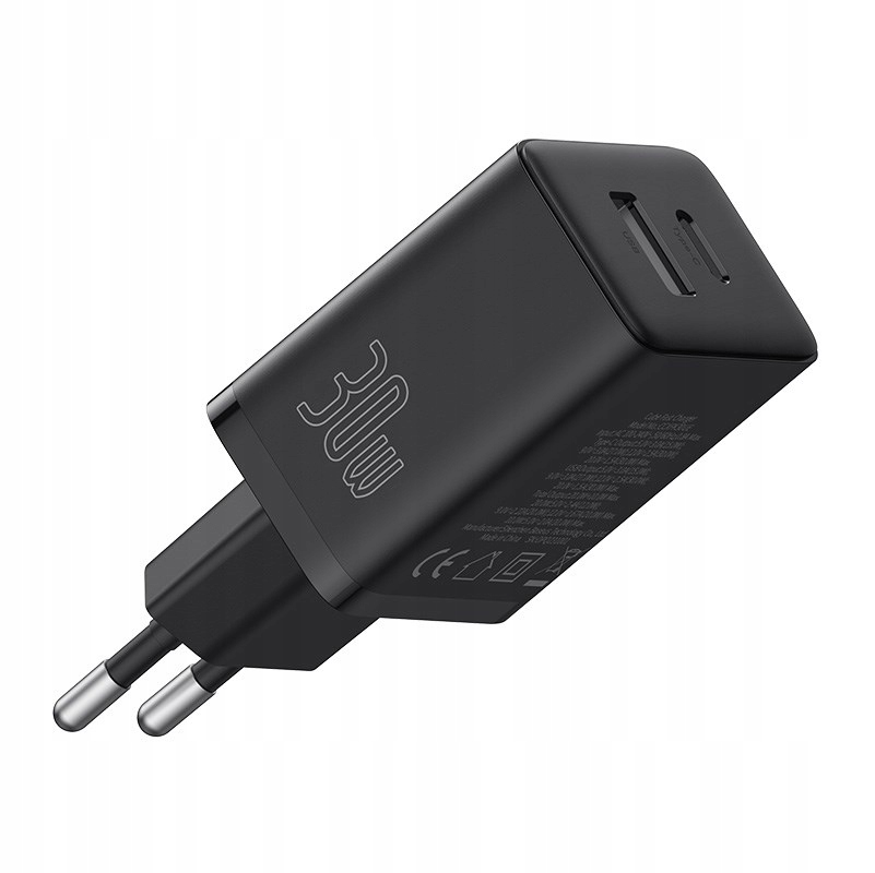 Мережевий зарядний пристрій Baseus Cube Fast Charger C+U 30W EU Cluster Black
