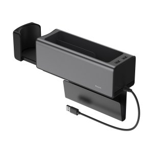 Автомобильный органайзер Baseus Deluxe Metal Armrest Console Organizer (dual USB power supply) Black