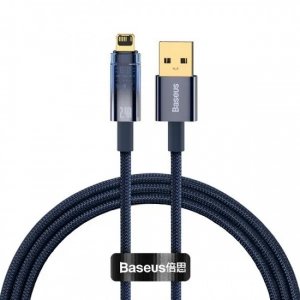 Кабель Baseus Explorer Series Auto Power-Off Fast Charging Data Cable USB to IP 2.4A 2m Blue