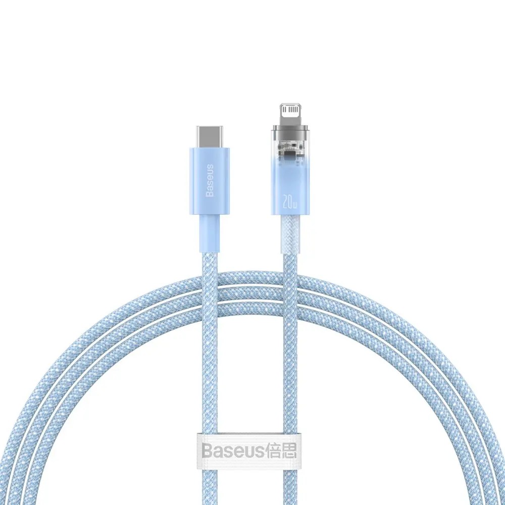 Кабель Baseus Explorer Series Fast Charging Cable with Smart Temperature Control Type-C to iP 20W 1m Blue
