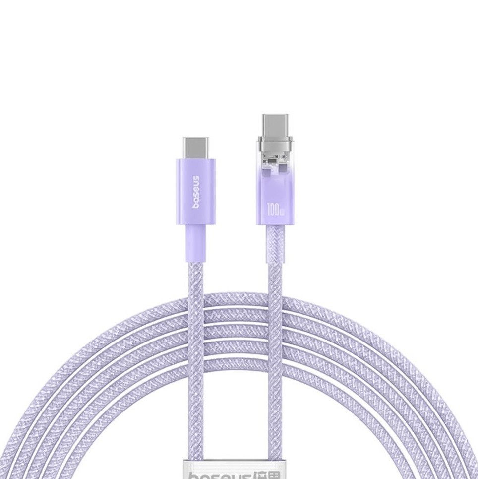 Кабель Baseus Explorer Series Fast Charging Cable with Smart Temperature Control USB-C to USB-C 100W 1m Nebula Purple