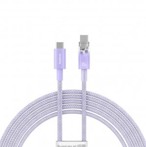 Кабель Baseus Explorer Series Fast Charging Cable with Smart Temperature Control USB-C to USB-C 100W 1m Nebula Purple