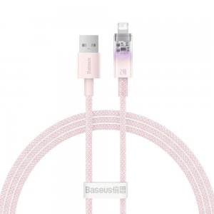 Кабель Baseus Explorer Series Fast Charging Cable with Smart Temperature Control USB to iP 2.4A 1m Pink