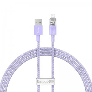 Кабель Baseus Explorer Series Fast Charging Cable with Smart Temperature Control USB to iP 2.4A 1m Purple