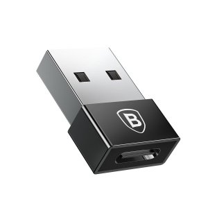 Переходник Baseus Exquisite USB Male to Type-C Female Adapter Converter (CATJQ-A01) чёрный