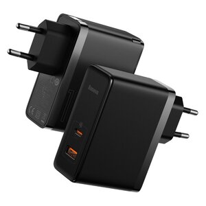 МЗП Baseus GaN3 Pro Fast Charger C+U 100W (Cable Type-C to Type-C 100W(20V/5A) 1m) Black