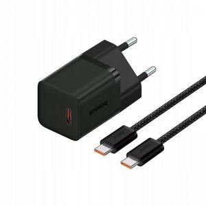 Мережевий зарядний пристрій з кабелем Baseus GaN5 Fast Charger (mini) 1C 25W EU Cluster Black (with: Fast Charging Data Cable Type-C)
