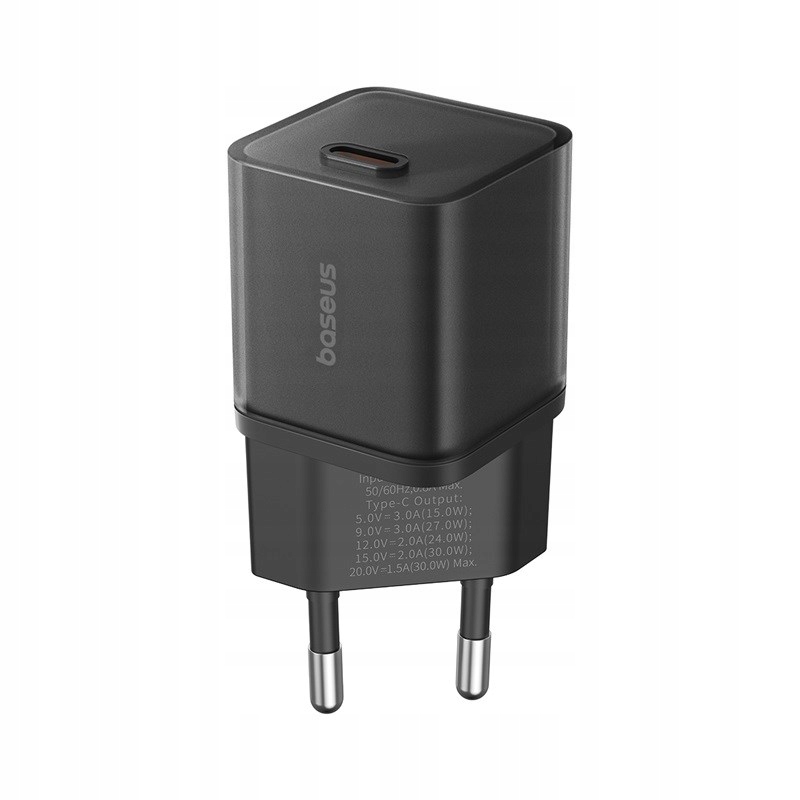 Мережевий зарядний пристрій Baseus GaN5S Fast Charger 1C 30W EU Cluster Black