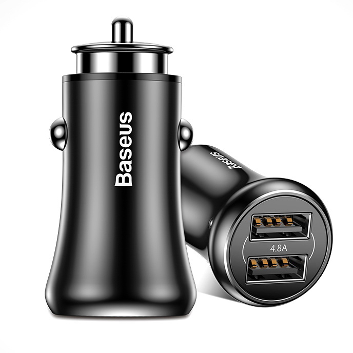 Автомобильное зарядное устройство Baseus Gentleman 4.8A 2-USB черное
