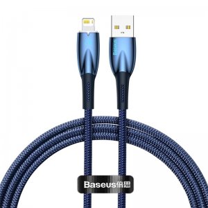 Кабель Baseus Glimmer Series Fast Charging Data Cable USB to iP 2.4A 2m Blue
