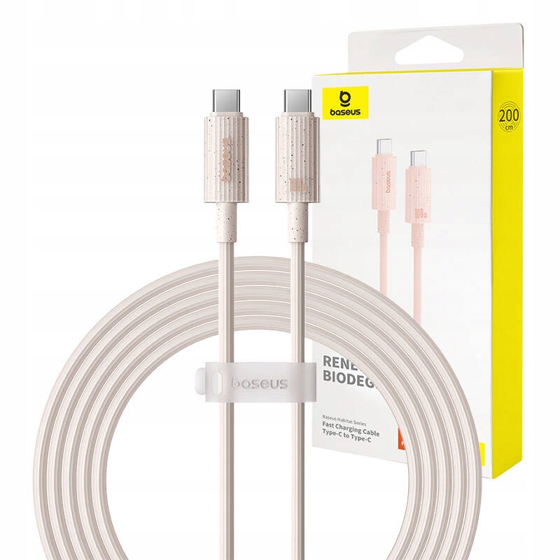 Кабель Baseus Habitat Series Fast Charging Cable Type-C to Type-C 100W 2m Wheat Pink