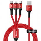 Кабель Baseus halo data 3-in-1 USB For M+L+T 3.5A 1.2m красный