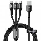 Кабель Baseus halo data 3-in-1 cable USB For M+L+T 3.5A 1.2m черный