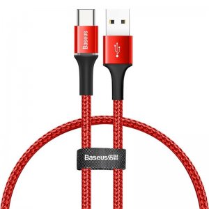 Кабель Baseus Halo Data Cable USB For Type-C 3A 0.25м красный