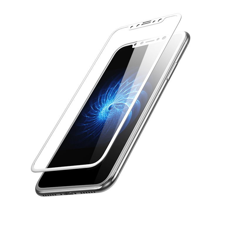 Защитное стекло Baseus 0.3mm Silk-screen 3D Arc глянцевое, белое для iPhone X/XS/11 Pro