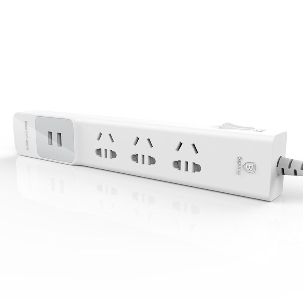 Сетевой фильтр Baseus Anpin series power strip USB белый