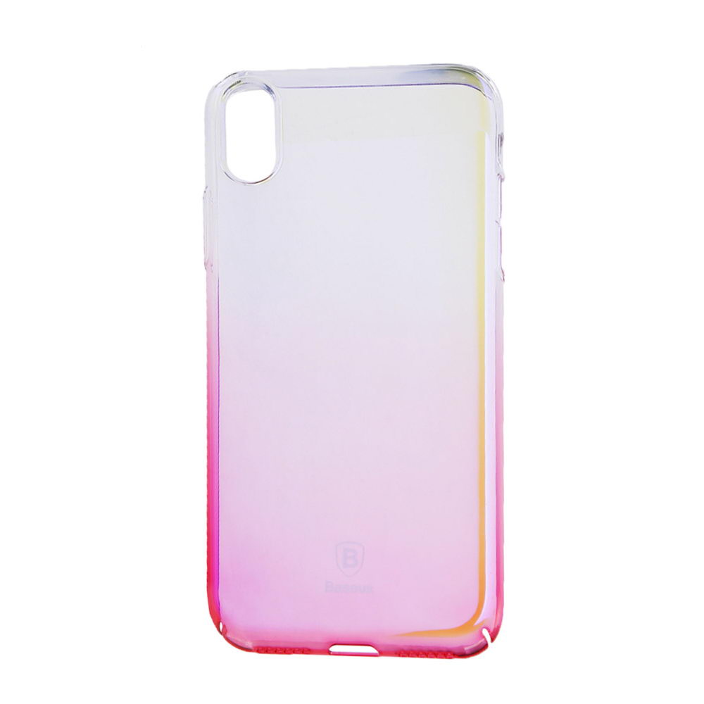 Напівпрозорий чохол Baseus Glaze рожевий для iPhone X/XS