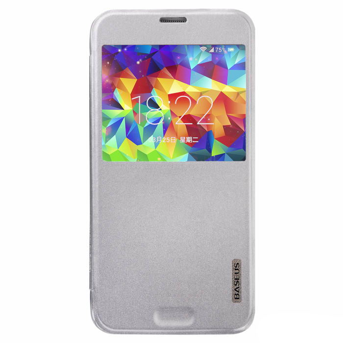 Чехол (книжка) BASEUS Primary color серебристый для Samsung Galaxy S5