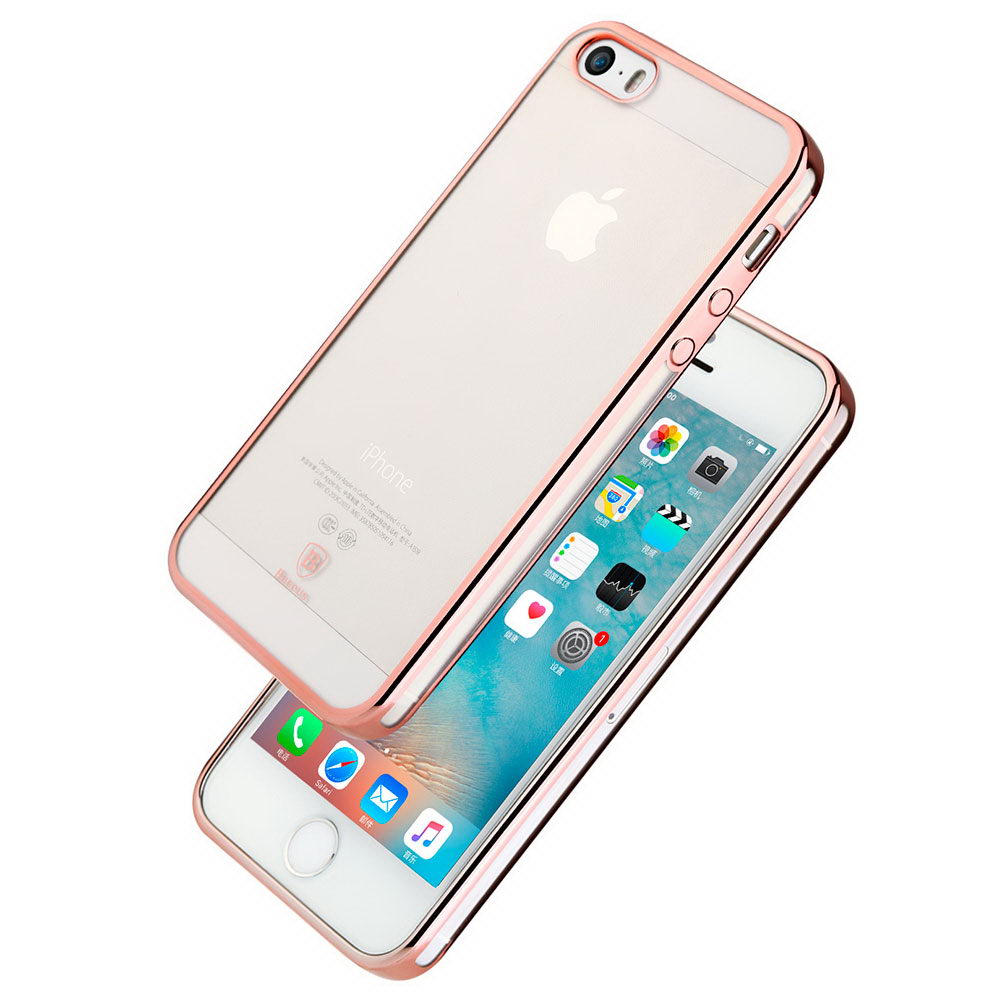 Чехол Baseus shining розовый для iPhone 5/5S/SE