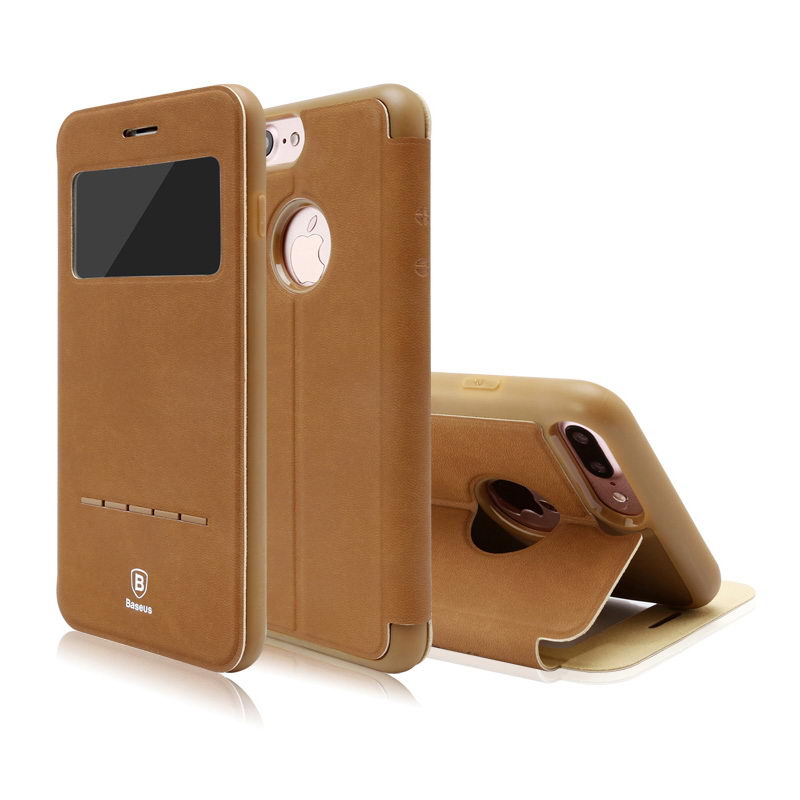 Чехол (книжка) с подставкой Baseus Simple коричневый для iPhone 8 Plus/7 Plus