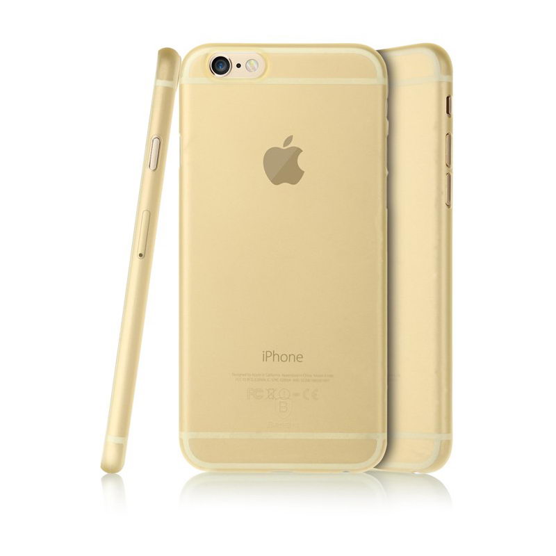 Полупрозрачный чехол Baseus Slender золотой для iPhone 6 Plus/6S Plus