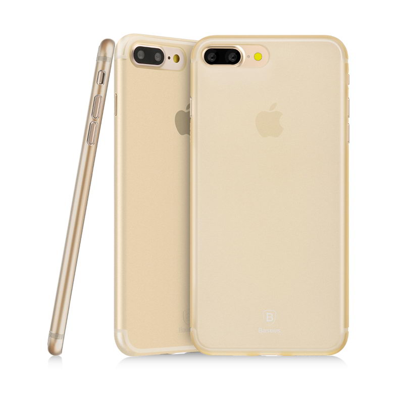 Полупрозрачный чехол Baseus Slim золотой для iPhone 8 Plus/7 Plus