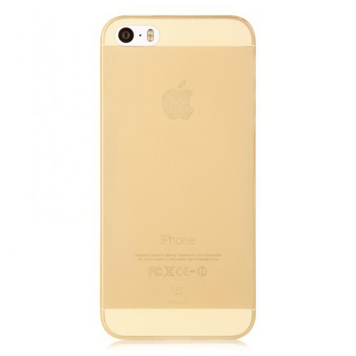 Полупрозрачный чехол Baseus Slim золотой для iPhone 5/5S/SE