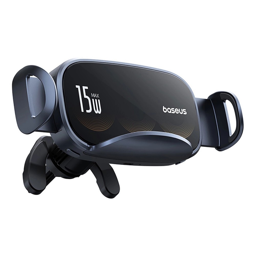 Автотримач для телефона з БЗП Baseus LightChaser Series Triple-Coil Wireless Charging Electric Car Mount Cluster Black