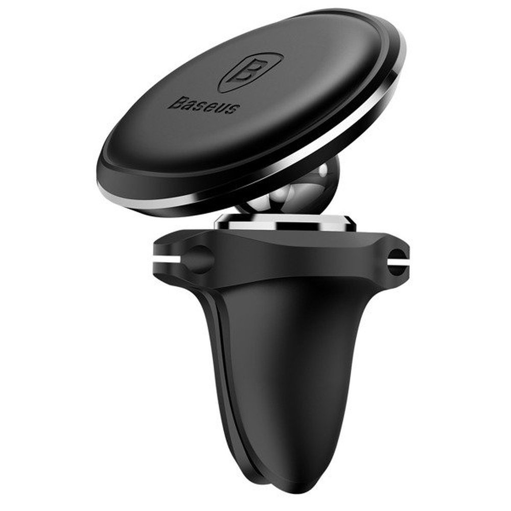 Автотримач для телефона Baseus Magnetic Air Vent Car Mount Holder with cable clip Black