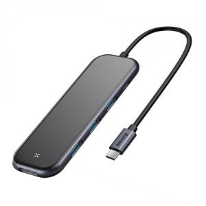 Хаб Baseus Multi-functional HUB Type-C to 3xUSB3.0 + HDMI + PD (CAHUB-RT0G) серый