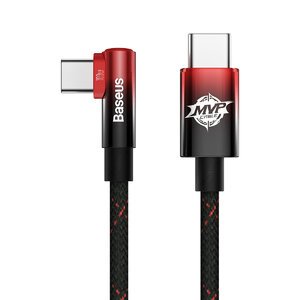 Кабель Baseus MVP 2 Elbow-shaped Fast Charging Data Cable Type-C to Type-C 100W 1m Black+Red