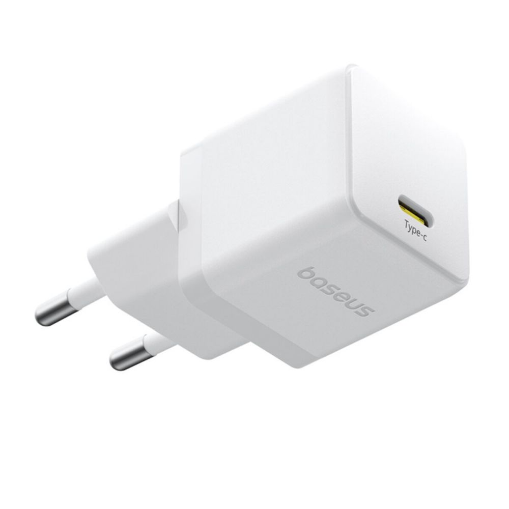 Мережевий зарядний пристрій з кабелем Baseus Palm Fast Charger 1C 20W EU Moon White set USB-C to iP 20W 1m
