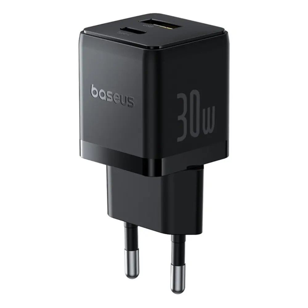 Мережевий зарядний пристрій Baseus Palm Fast Charger C+U 30W EU Cluster Black