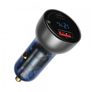 Автомобільний зарядний пристрій Baseus Particular Digital Display QC+PPS Dual Quick Charger Car Charger 65W Shallow tarnish