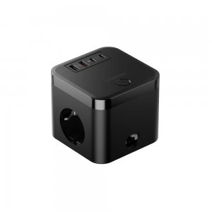 Мережевий зарядний пристрій Baseus PowerCombo Cube Power Strip 3AC+2U+2C 30W 1.5m EU Cluster Black