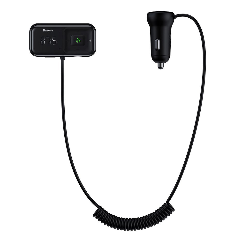 АЗП з FM-модулятором Baseus T typed S-16 wireless MP3 car charger?English) Black