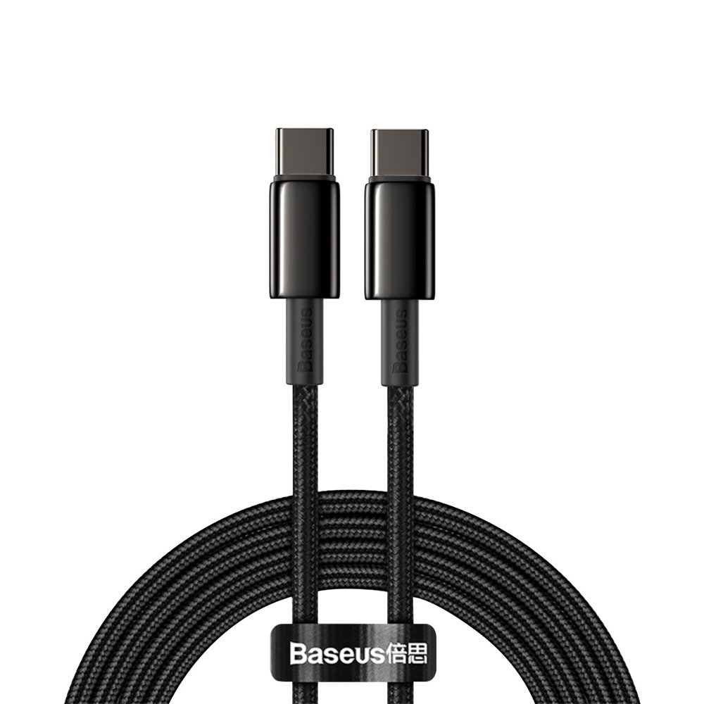 Кабель Baseus Tungsten Gold Fast Charging Data Cable Type-C to Type-C 100W 2m Black